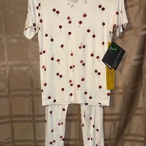 Modern Moments by Gerber Cream and Red Cherry Kids Pajama Set